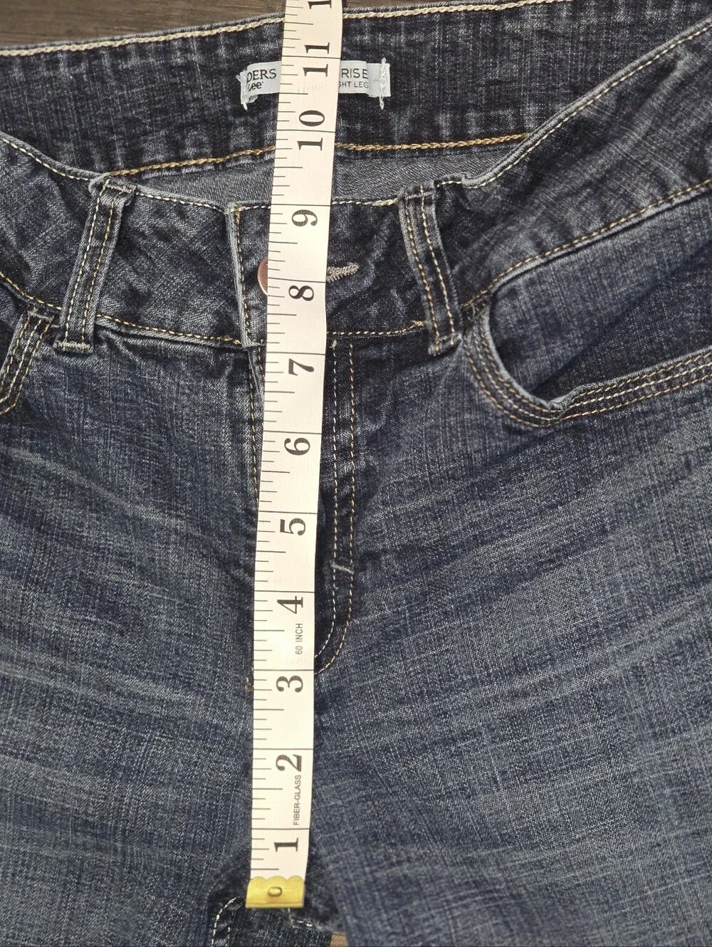 Riders by Lee Mid Rise Straight Leg Jeans Womens 8 Petite Dark Wash Petite - Picture 7 of 14